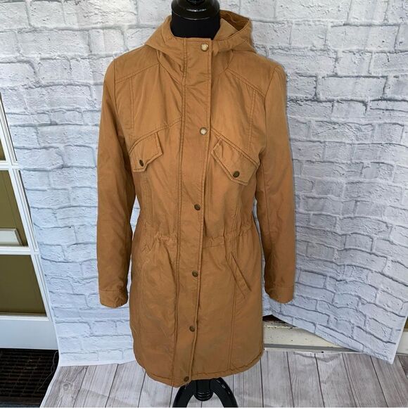 Urban outfitters members only X full zip & lined winter coat tan size XS women - Picture 1 of 16
